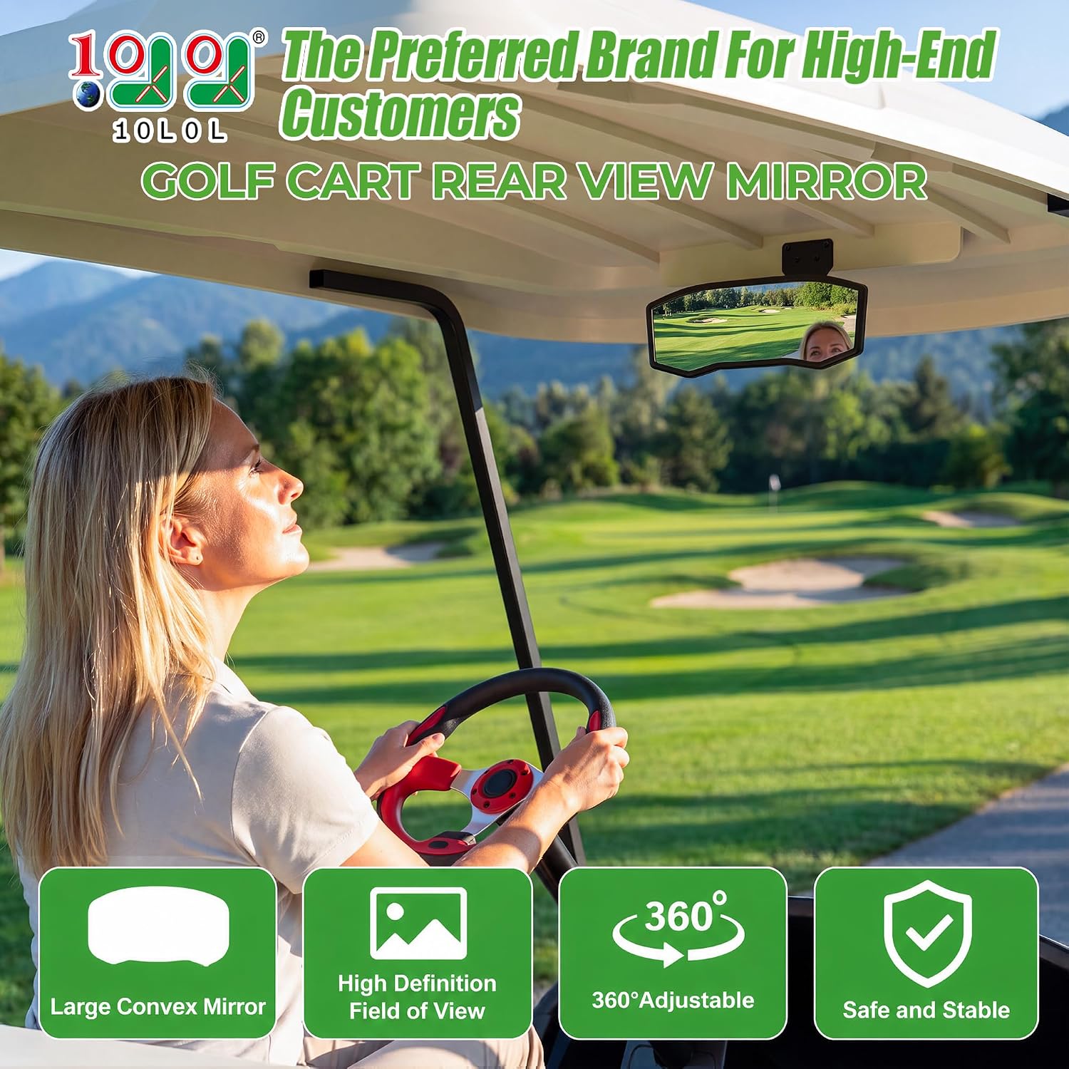 Universal Golf Cart Rear View Mirror