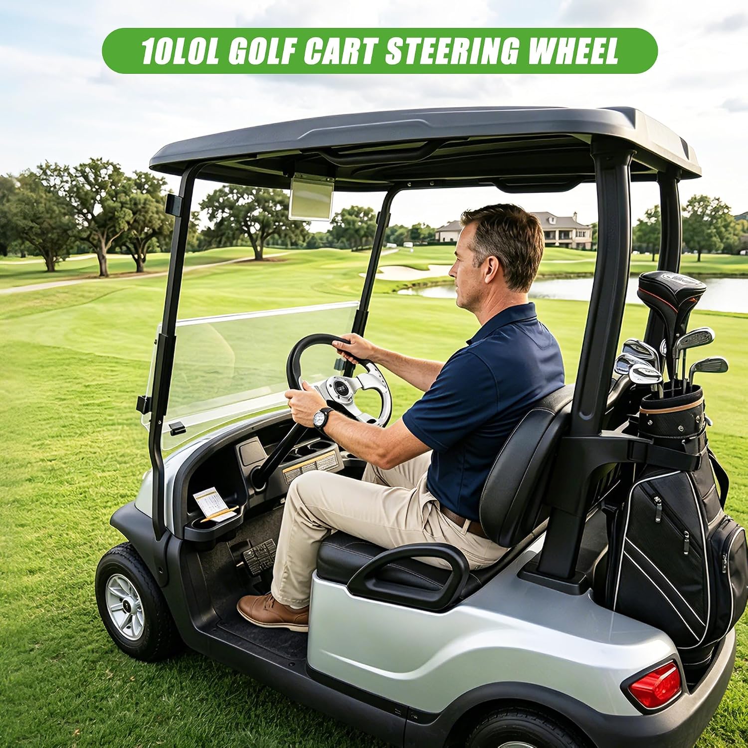 10L0L GOLF CART STEERING WHEEL