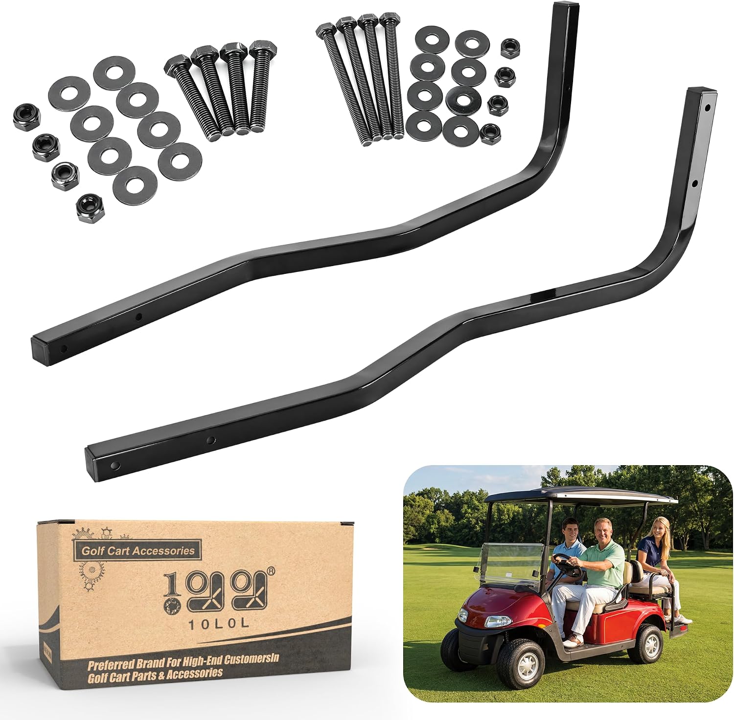 10L0L Golf Cart Rear Roof Support Brackets for EZGO RXV