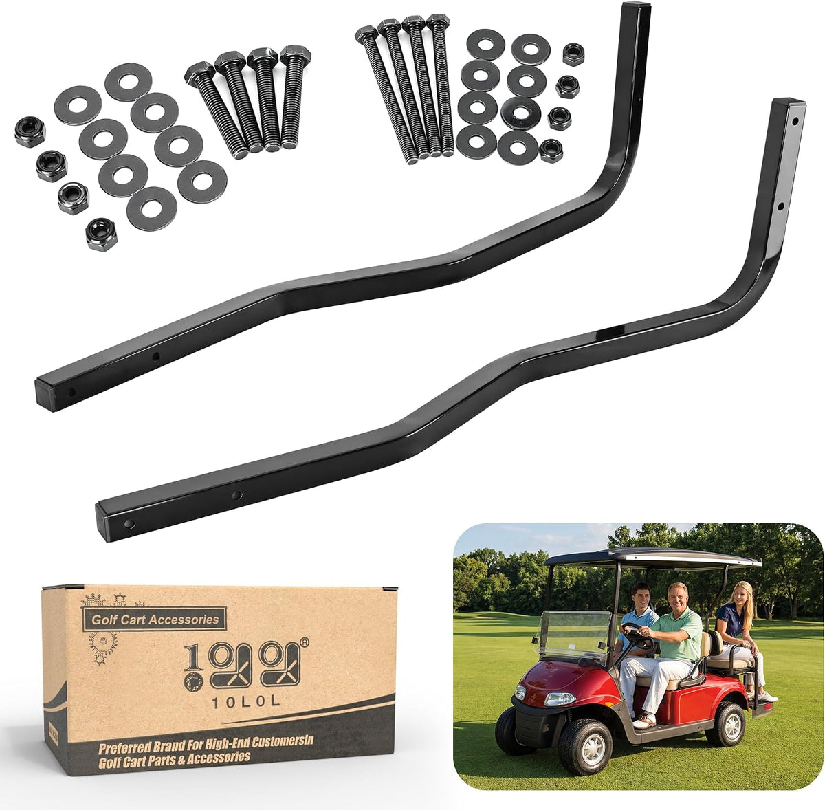 10L0L Golf Cart Rear Roof Support Brackets for EZGO RXV