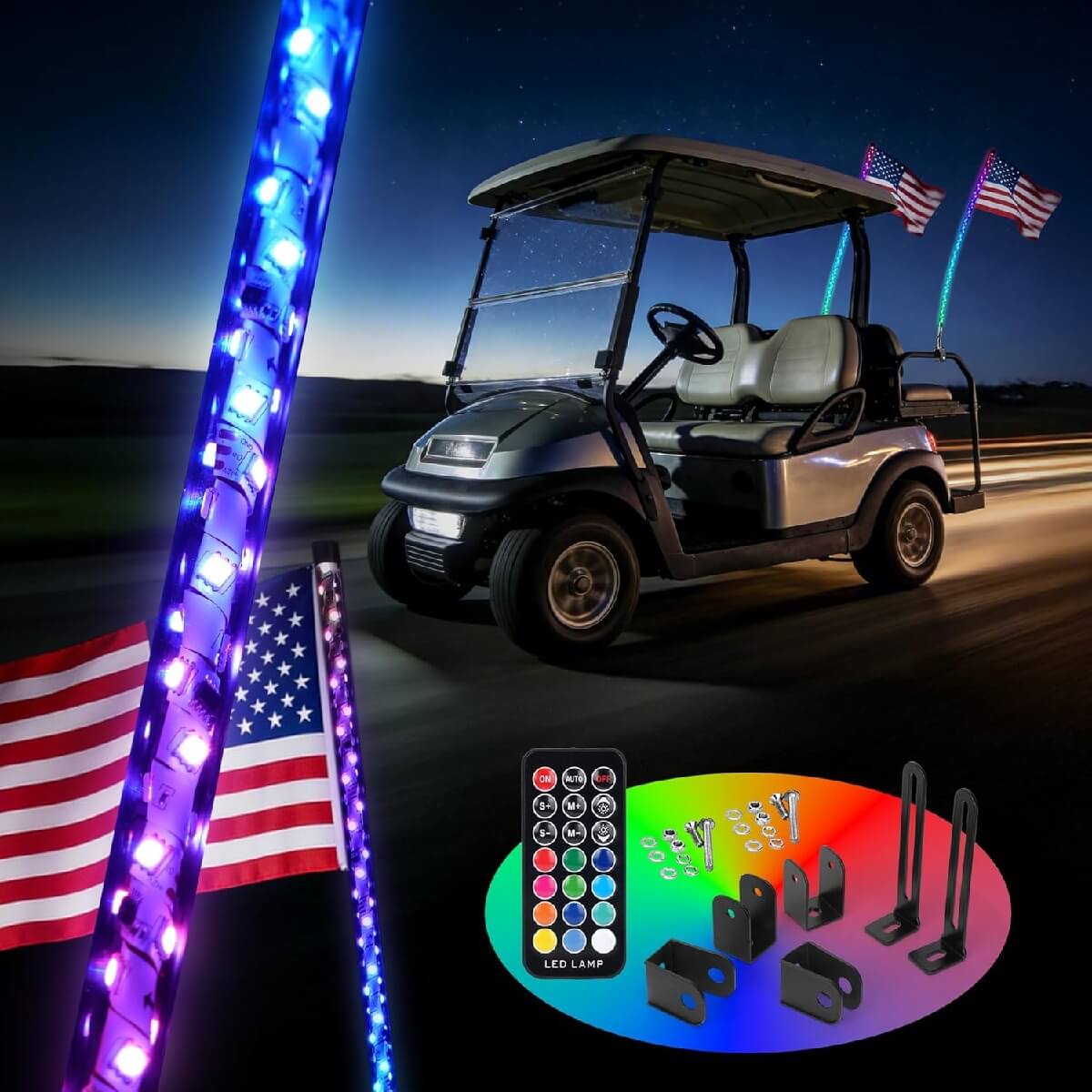 10L0L Golf Cart Whip Lights