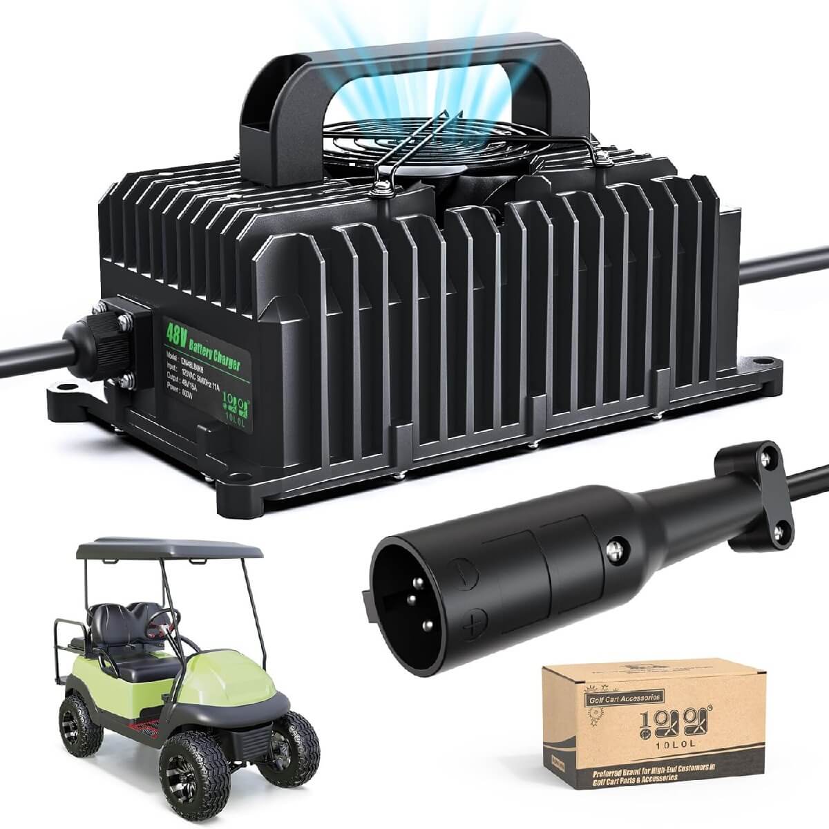 Black Golf Cart Battery Charger