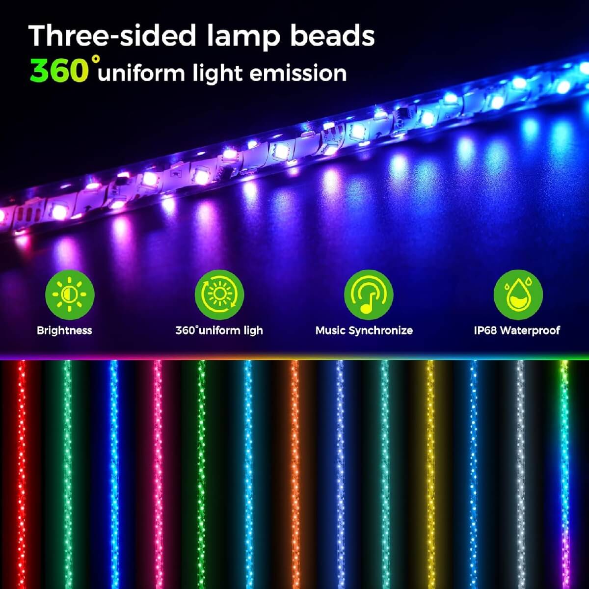Three-sided lamp beads 360 uniform light emission
