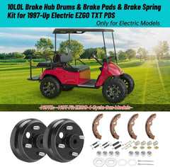 10L0L Brake Hub Drums & Brake Pads & Brake SpringKit for 1997-Up Electric EZG0 TXT PDS