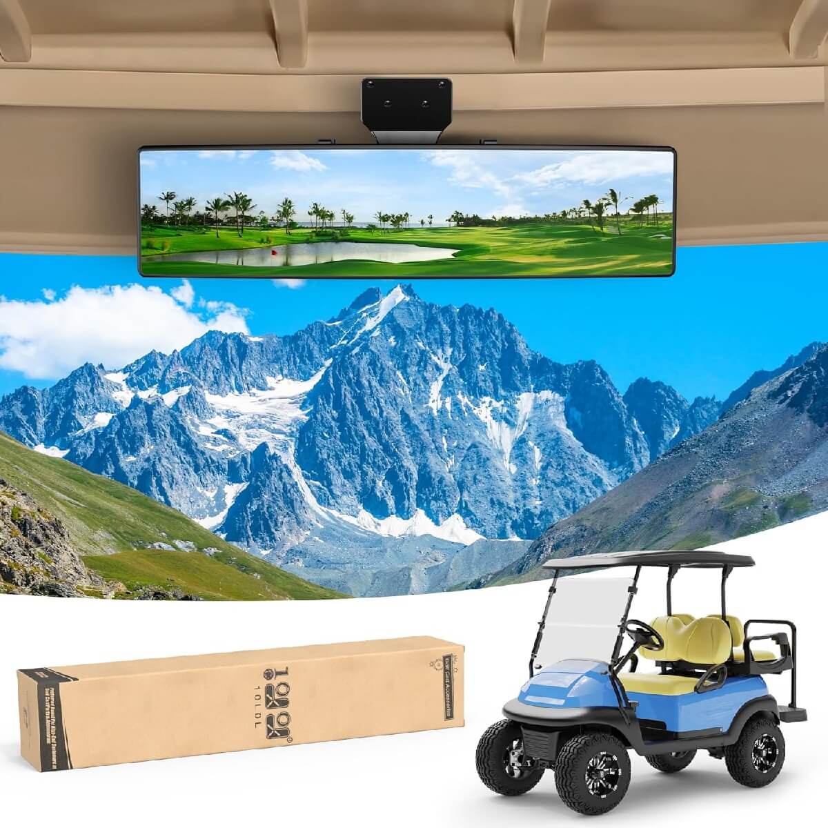 Golf Cart Mirror Rear View Anti-Glare