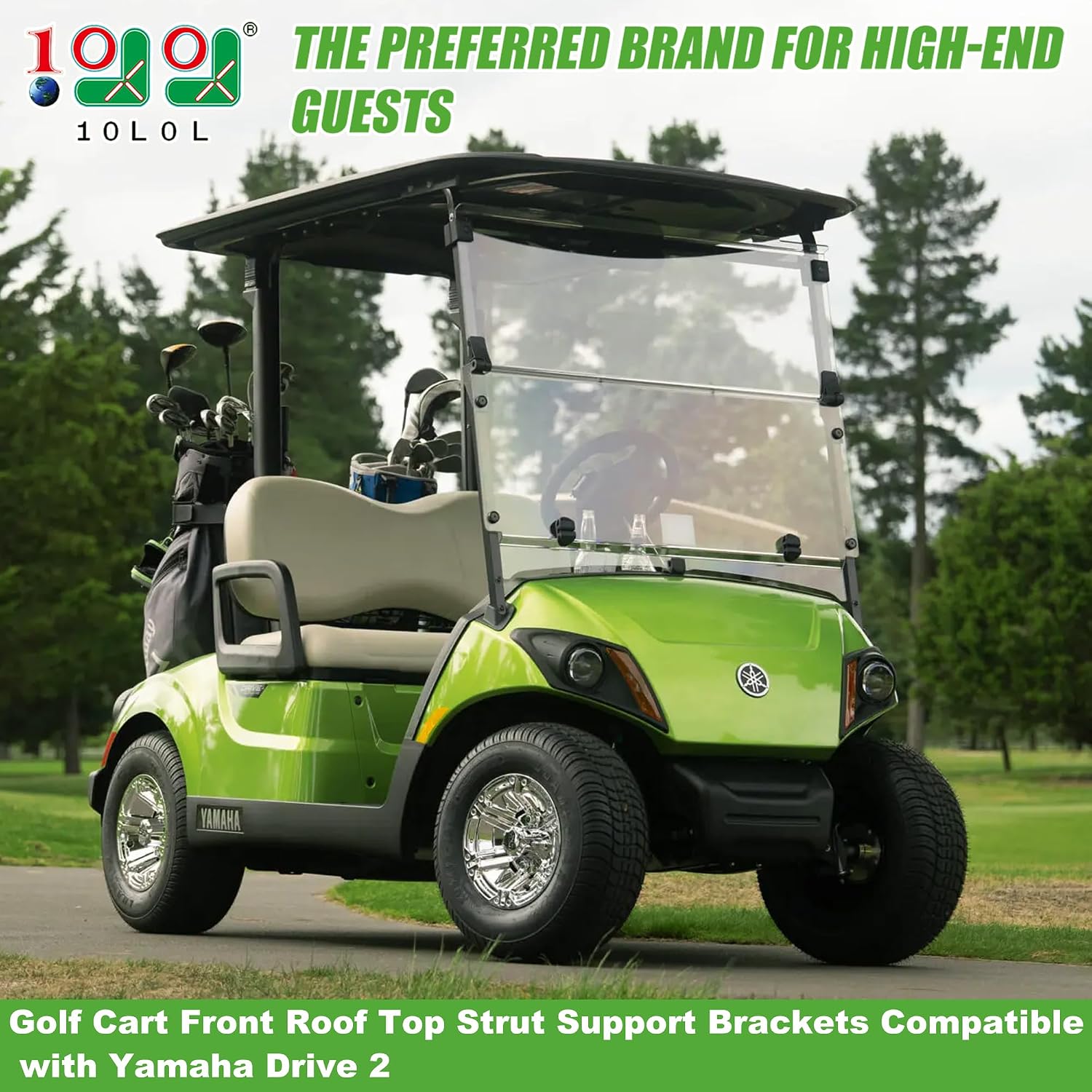 10L0L Golf Cart Front Roof Strut Brackets for Yamaha Drive 2