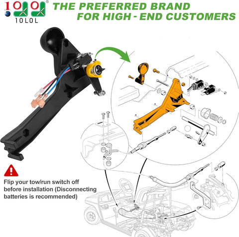 Golf Cart Forward and Reverse Shifter Assembly Kit for Club Car DS 1992-Up Gas