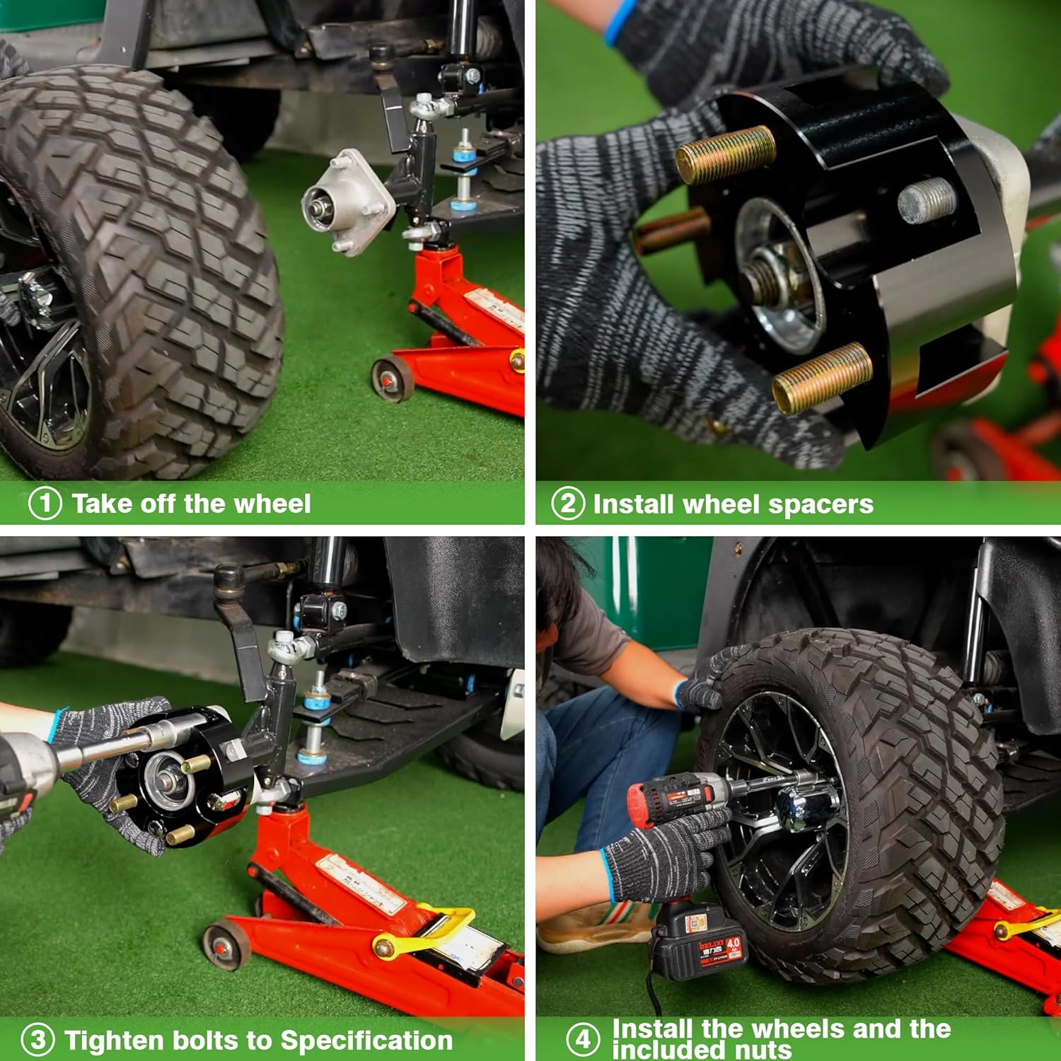 10L0L 1-Inch Golf Cart Wheel Spacers Kit (4 Pack)