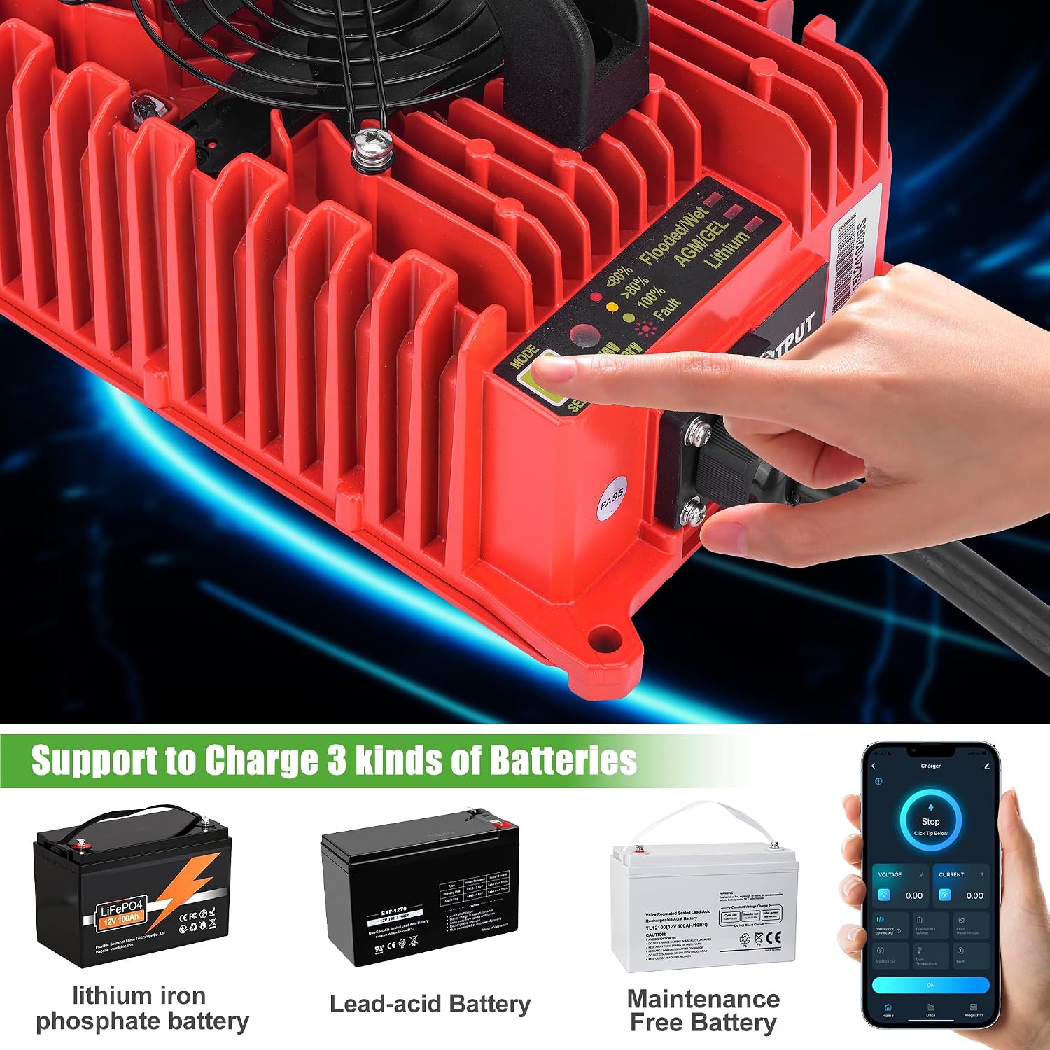 Support to Charge 3 kinds of Batteries