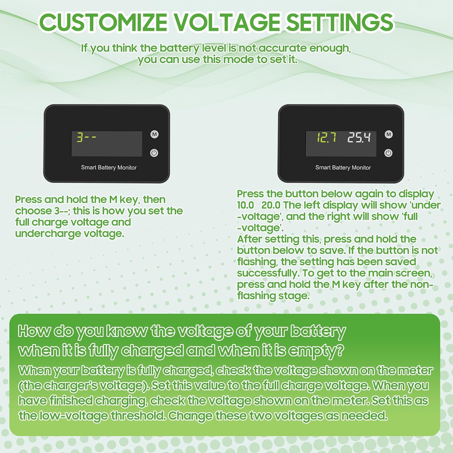 CUSTOMIZE VOLTAGE SETTINGS