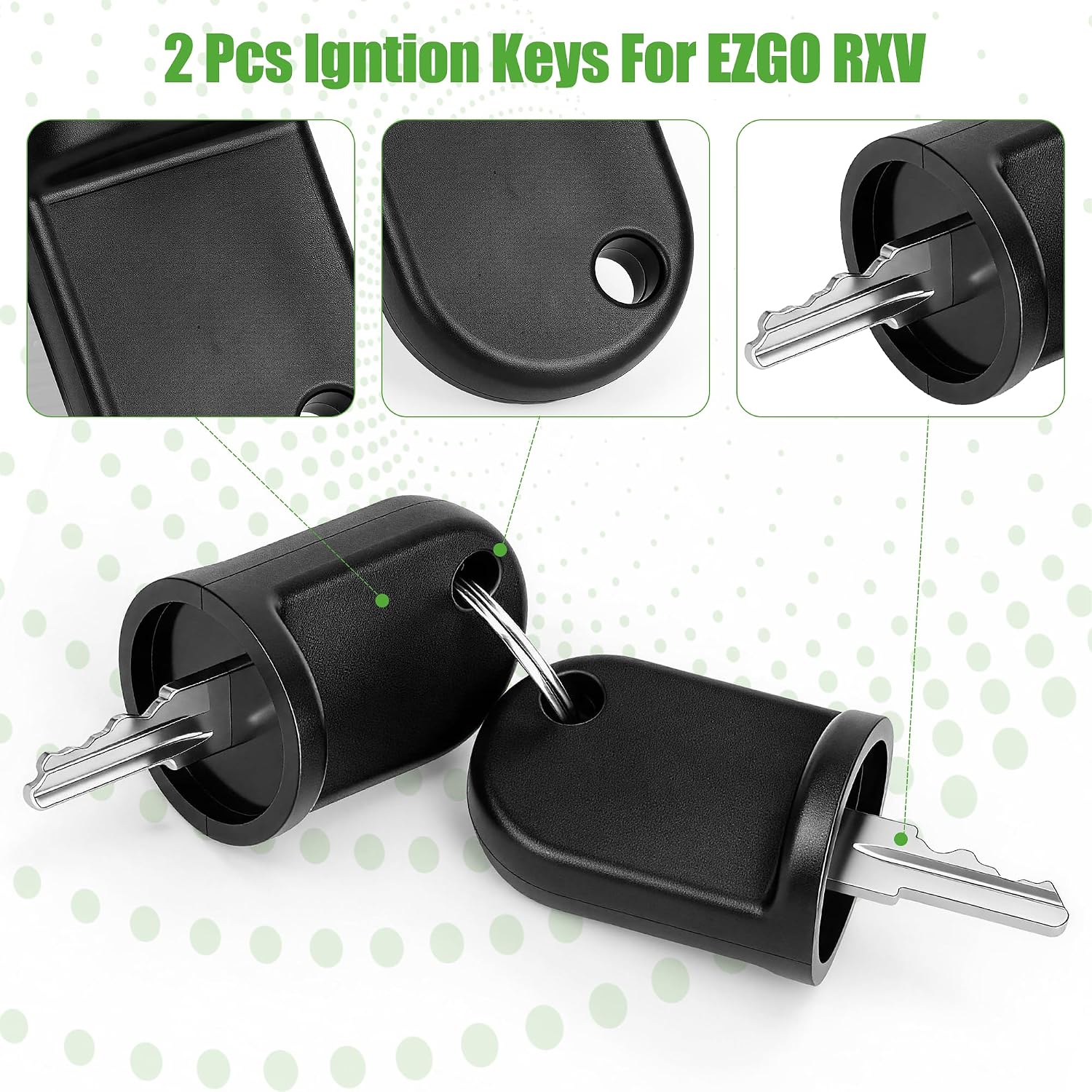 2 Pcs Igntion Keys For EZGO RXV