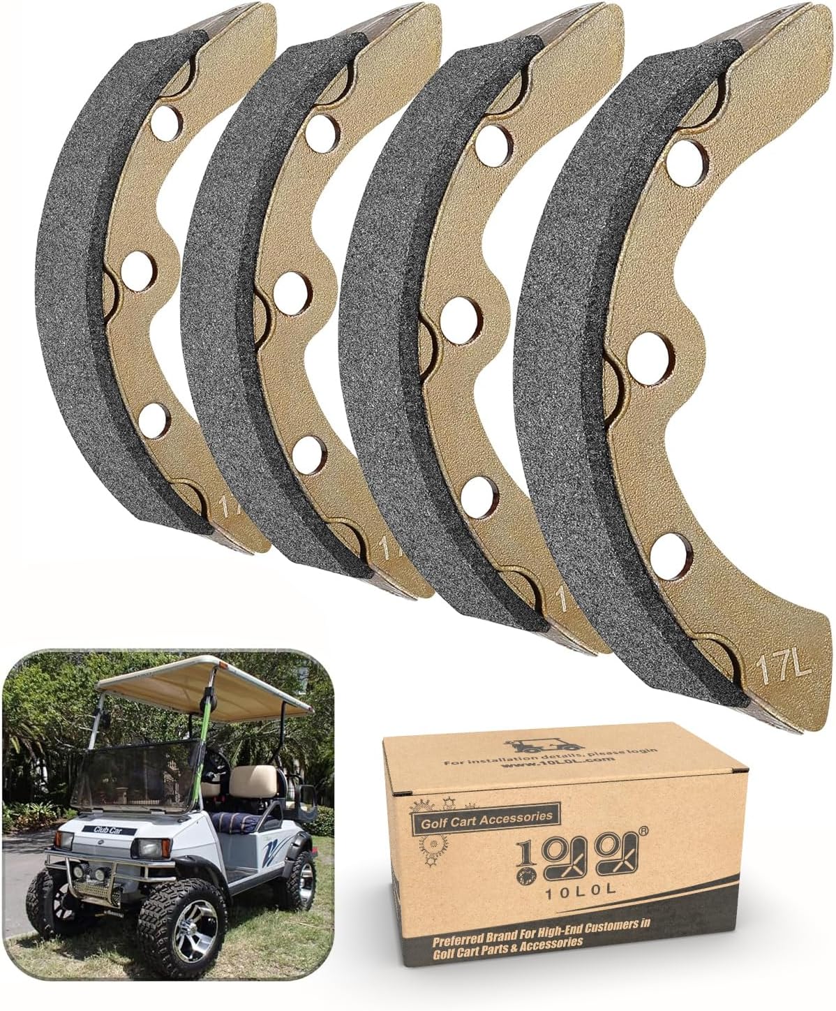 Golf Cart Brake Pads (Manual Adjustment) for Club Car EZGO Yamaha - 10L0L