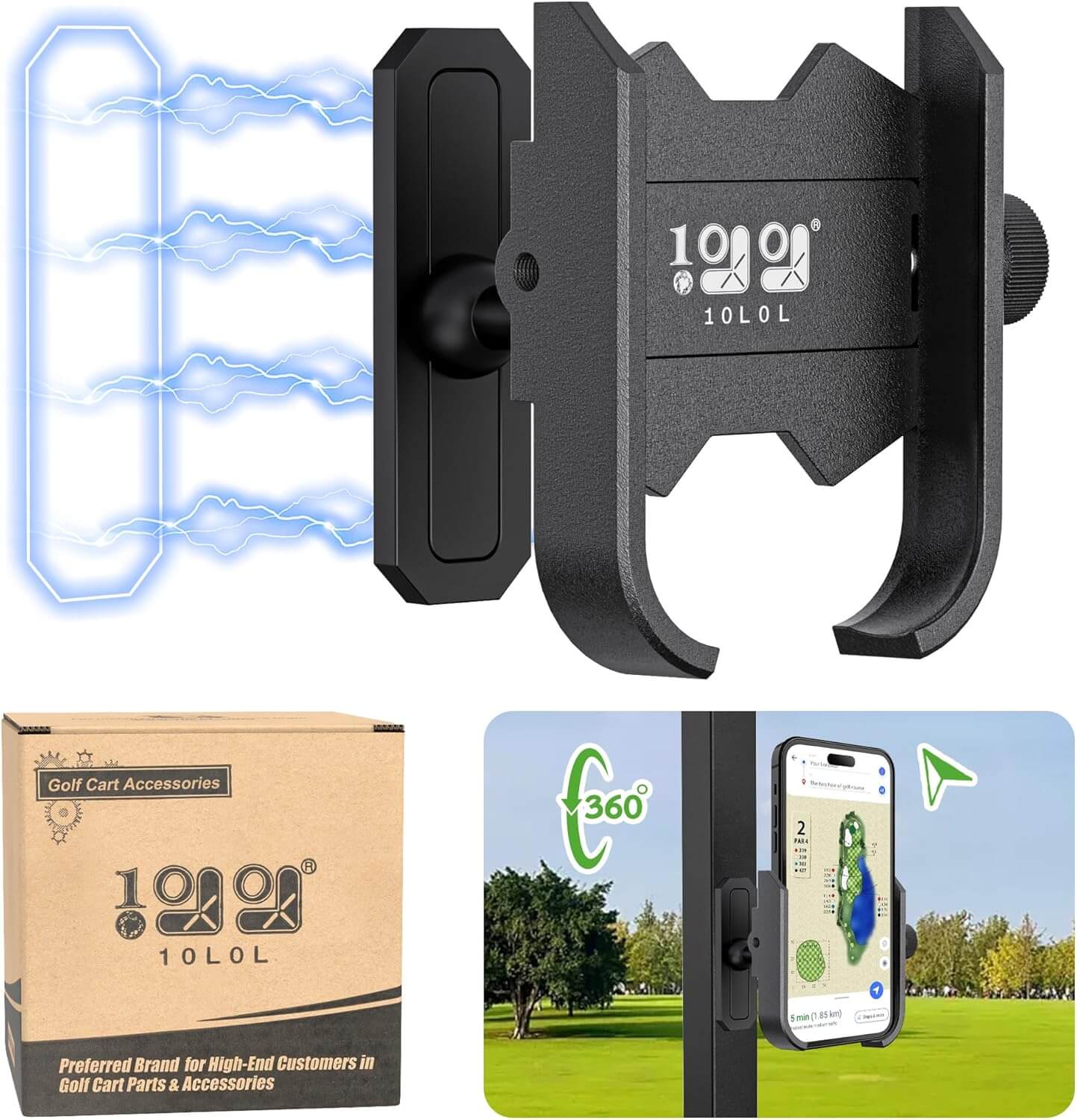 Magnetic Phone Holder for Golf Cart Unique Design Expandable