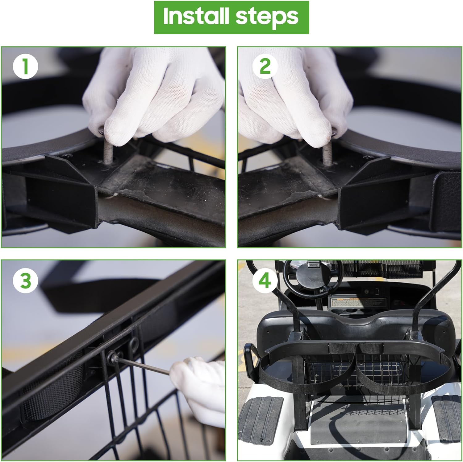 Golf Cart Bag Rack Assembly