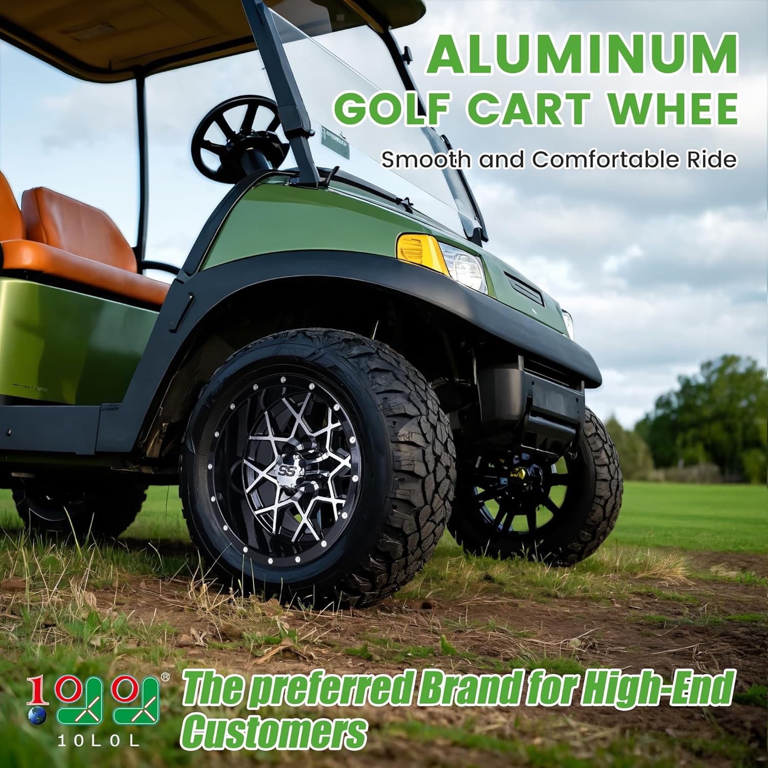 Golf Cart Wheels and Rims Lightweight Design 4 Pack - 10L0L