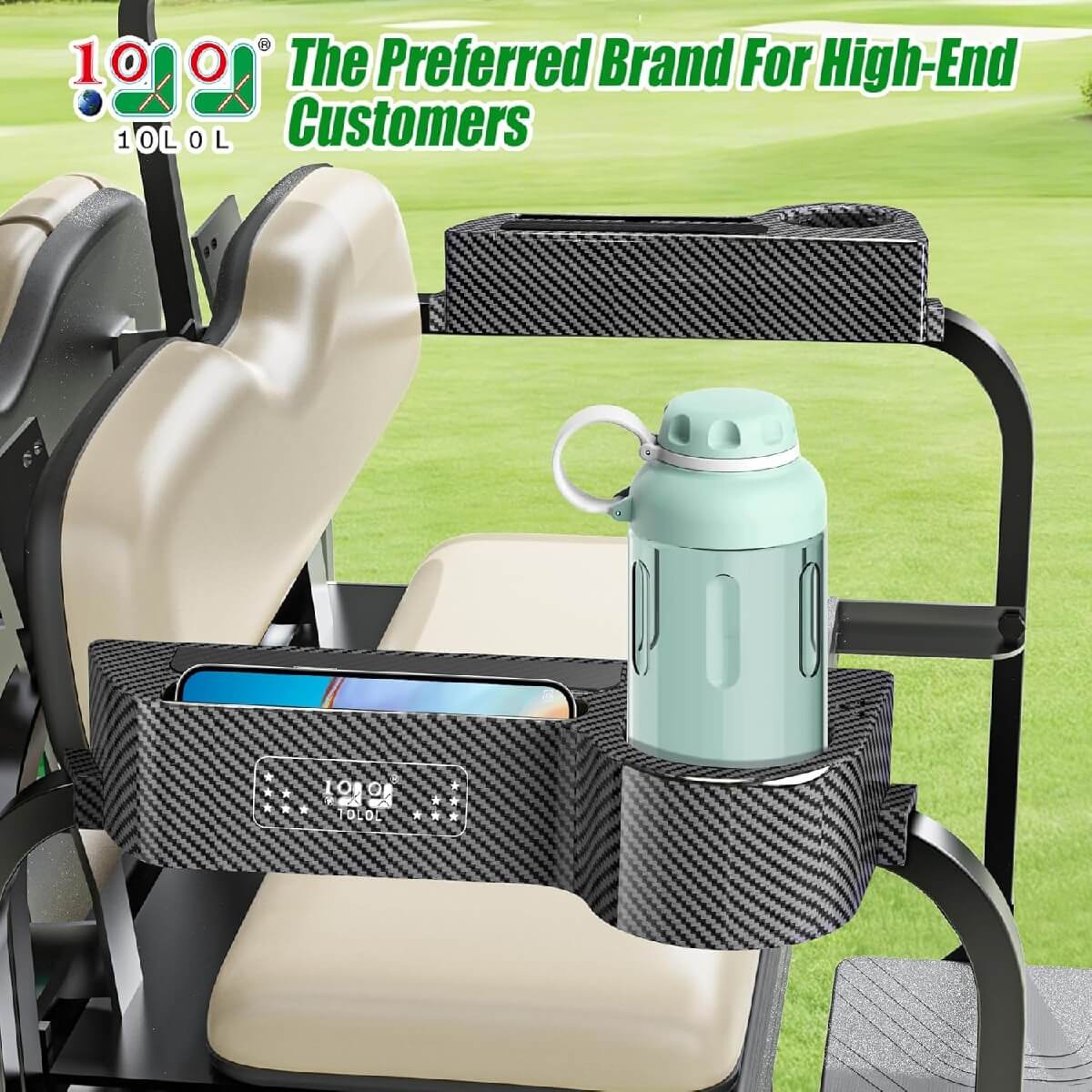 10L0L All-in-One Golf Cart Armrest with Cup Holder