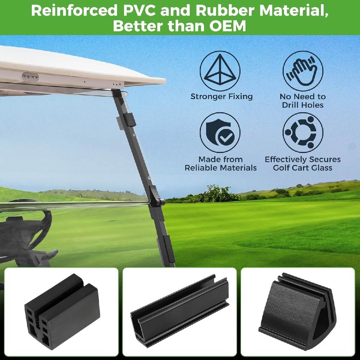 10L0L Golf Cart Windshield Clips Kit