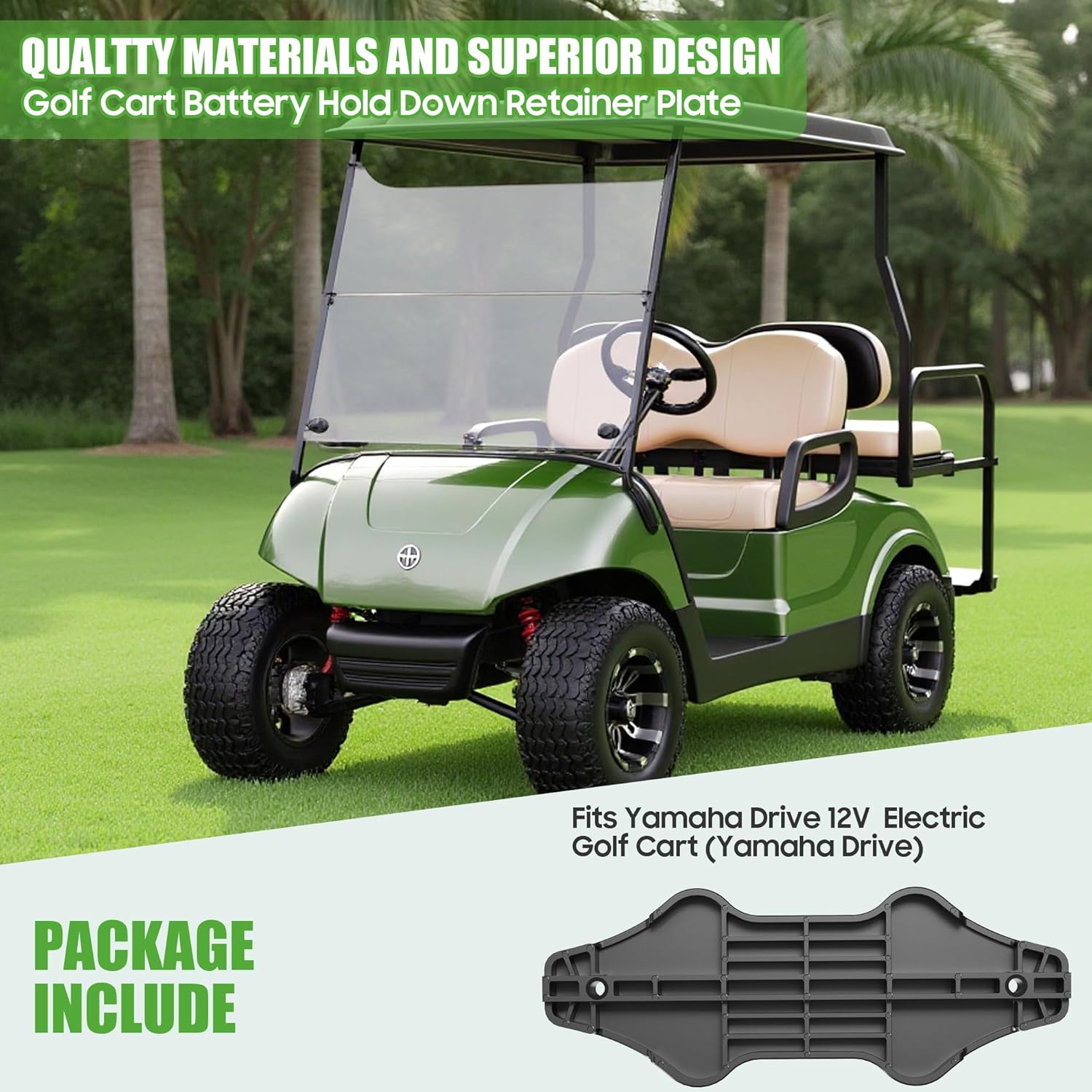 10L0L Golf Cart Battery Hold-Down Plate for Yamaha Drive G29/Drive2