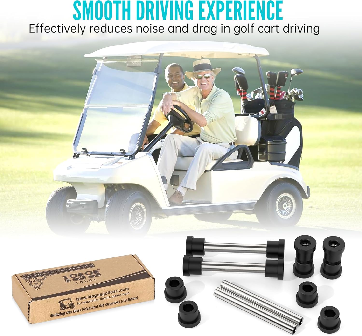 Golf Cart Rear Leaf Spring & Shackle Bushing Sleeve Kit for Club Car Precedent