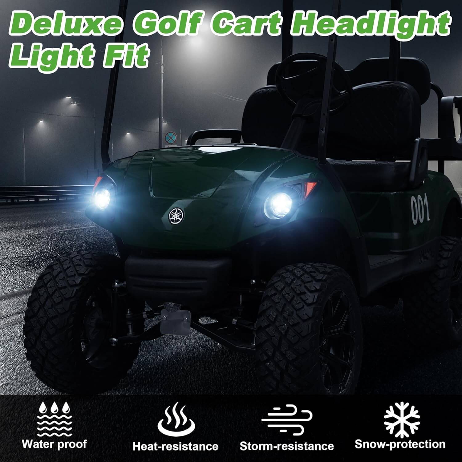 Deluxe Golf cart Headlight Light Fit