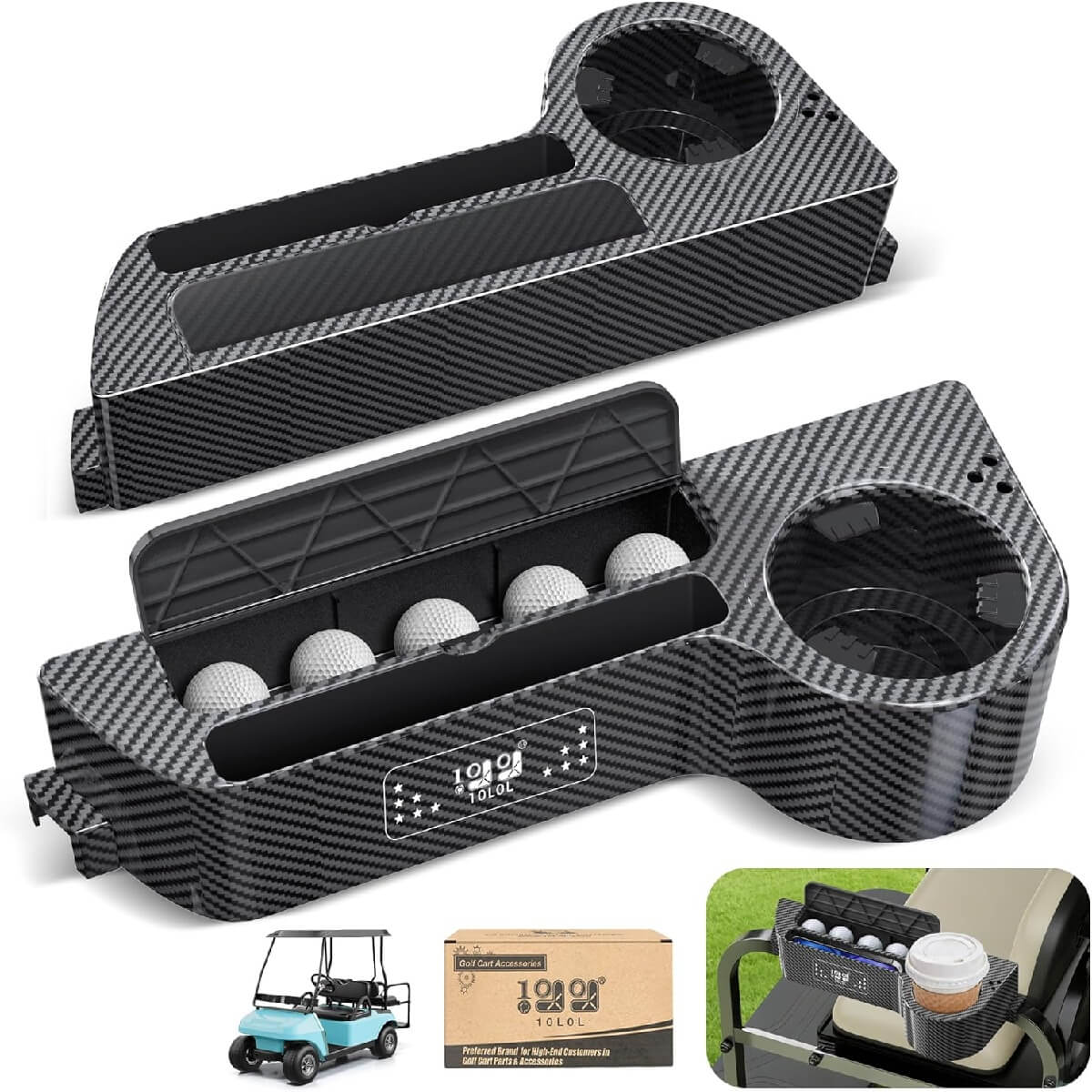 Golf Cart Rear Seat Armrest with Cup Holder