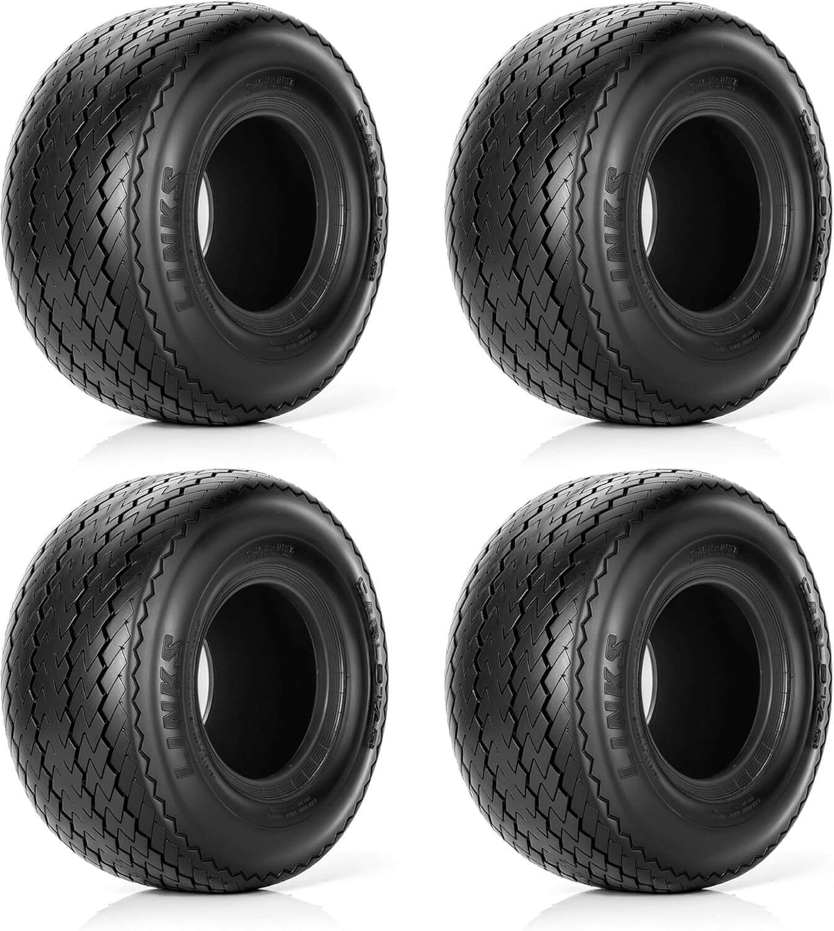 Golf Cart Wheels Tires – DOT Approved Tubeless 4 Ply Street & Turf Tires (Set of 4, Rims Not Included)
