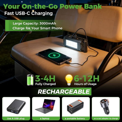 Golf cart LED light strip power bank