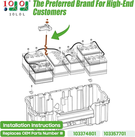 Golf Cart Battery Hold Down Rods Kit for Club Car Precedent Electric
