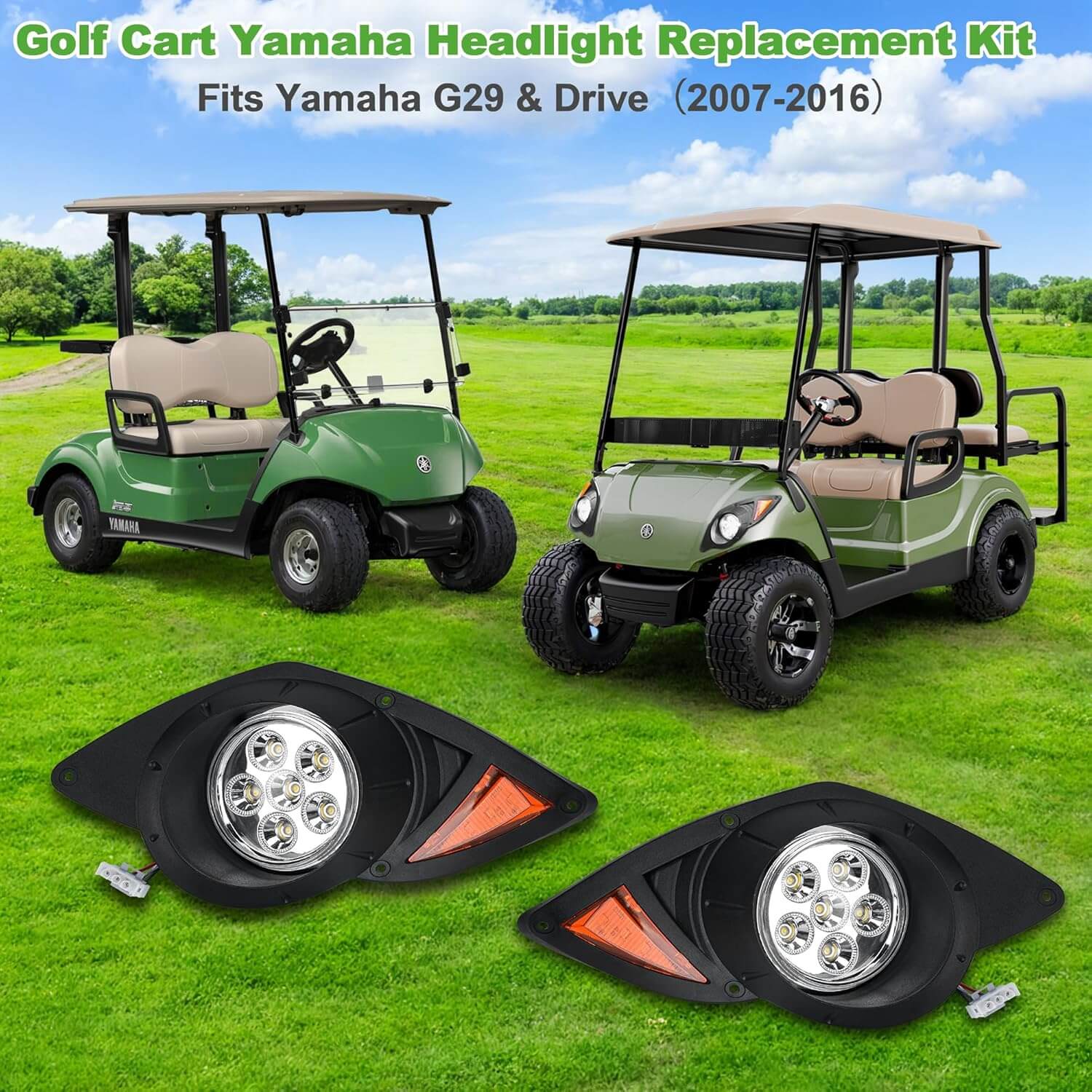 Golf Cart Headlight Kit for Yamaha G29 - 10L0L