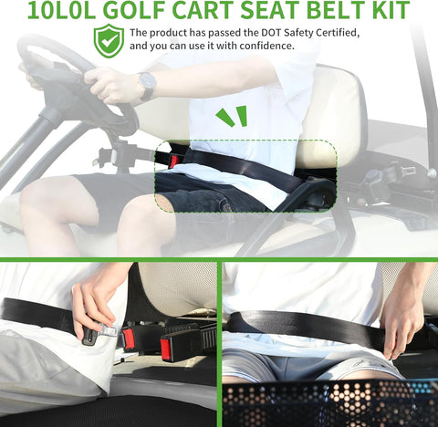 Universal Golf Cart Seat Belts & Bracket Kit