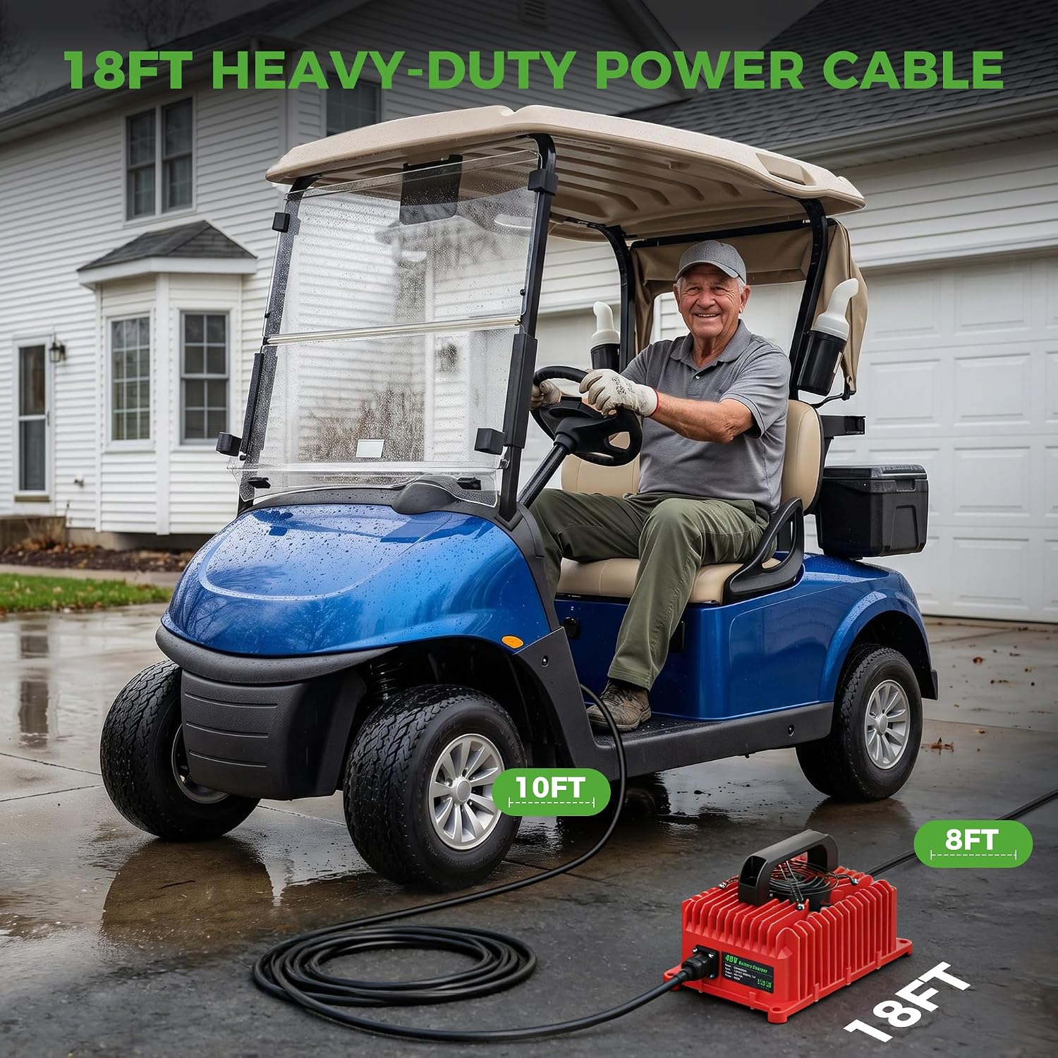 10L0L 15A 48V Golf Cart Battery Charger for EZGO TXT & RXV