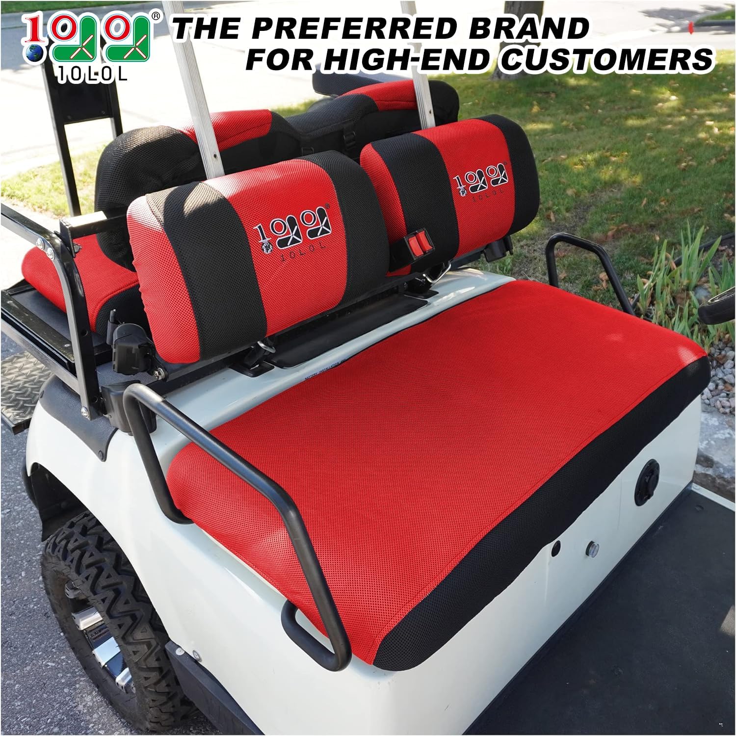 Red Golf Cart Front Seat Cover