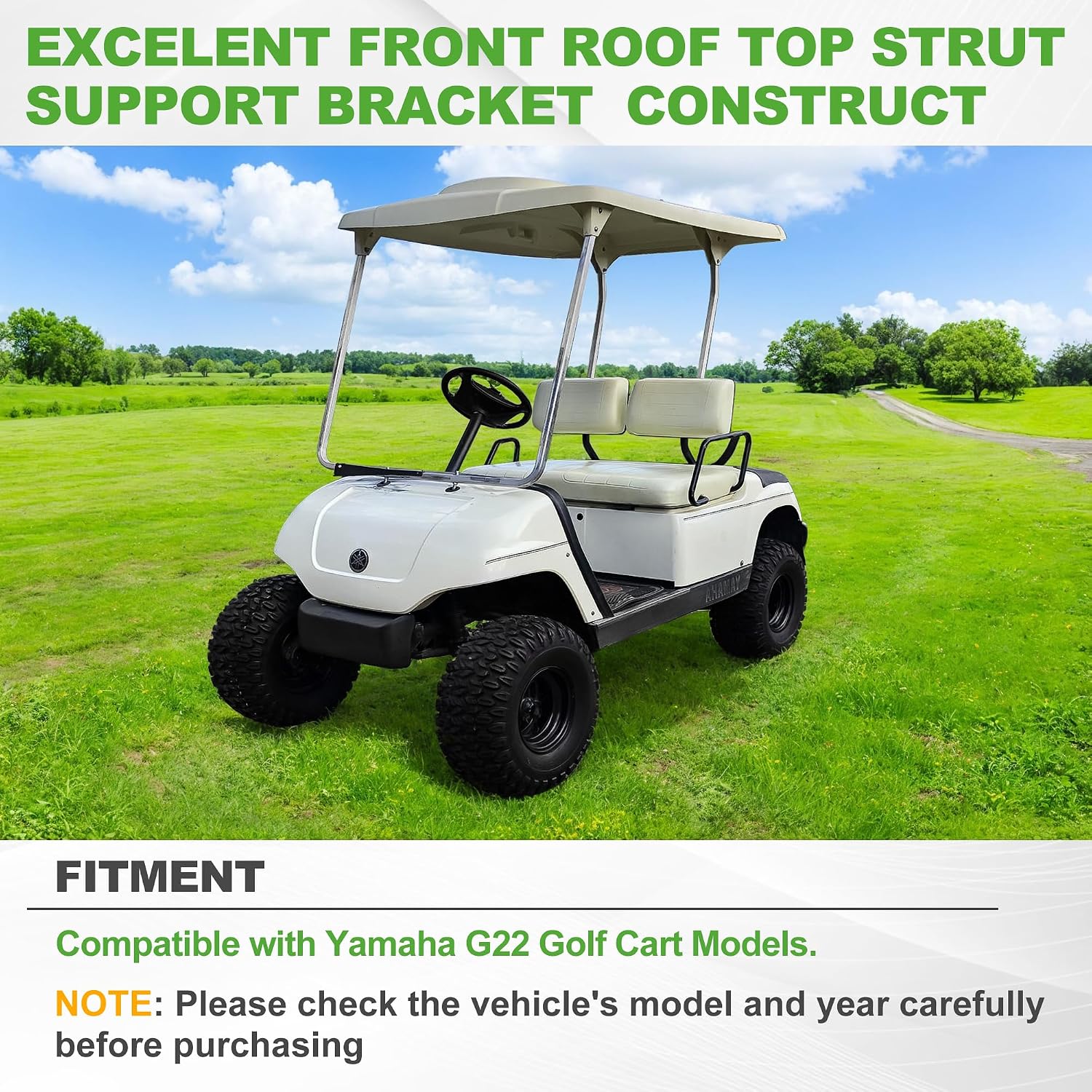 10L0L Front Roof Support Brackets for Yamaha G22 Golf Carts