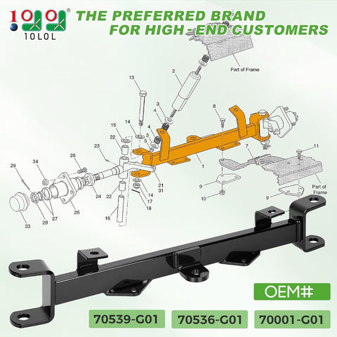 10L0L Golf Cart Front Axle Weldment