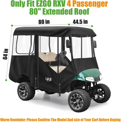Only Fit Fits EZGO RXV 4 Passenger 80" Extended Roof