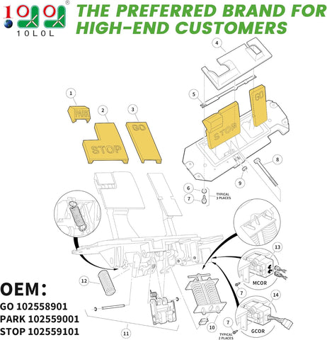 10L0L Golf Cart Pedal Pad Set
