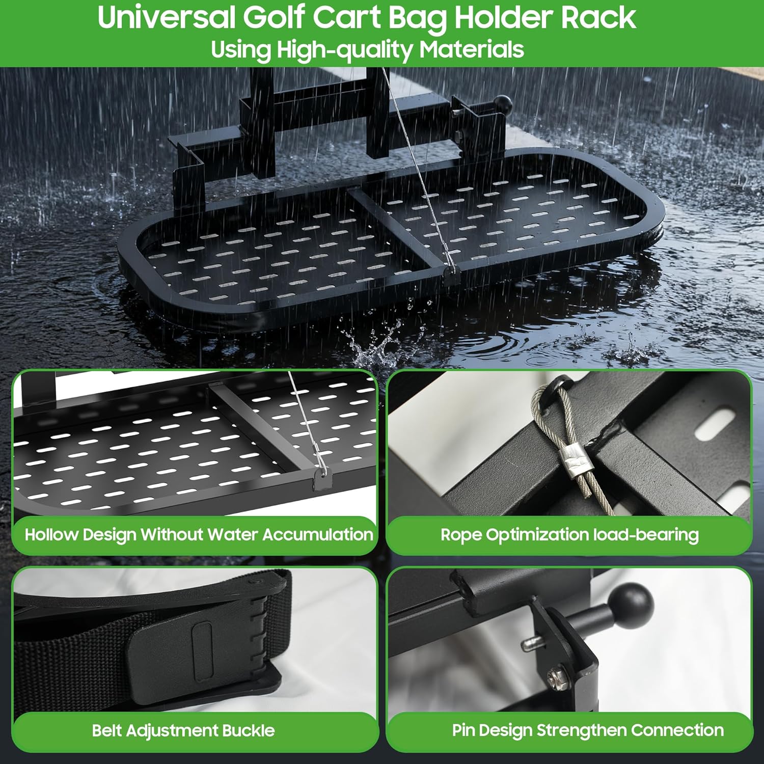 Universal Golf Cart Bag Holder Rack