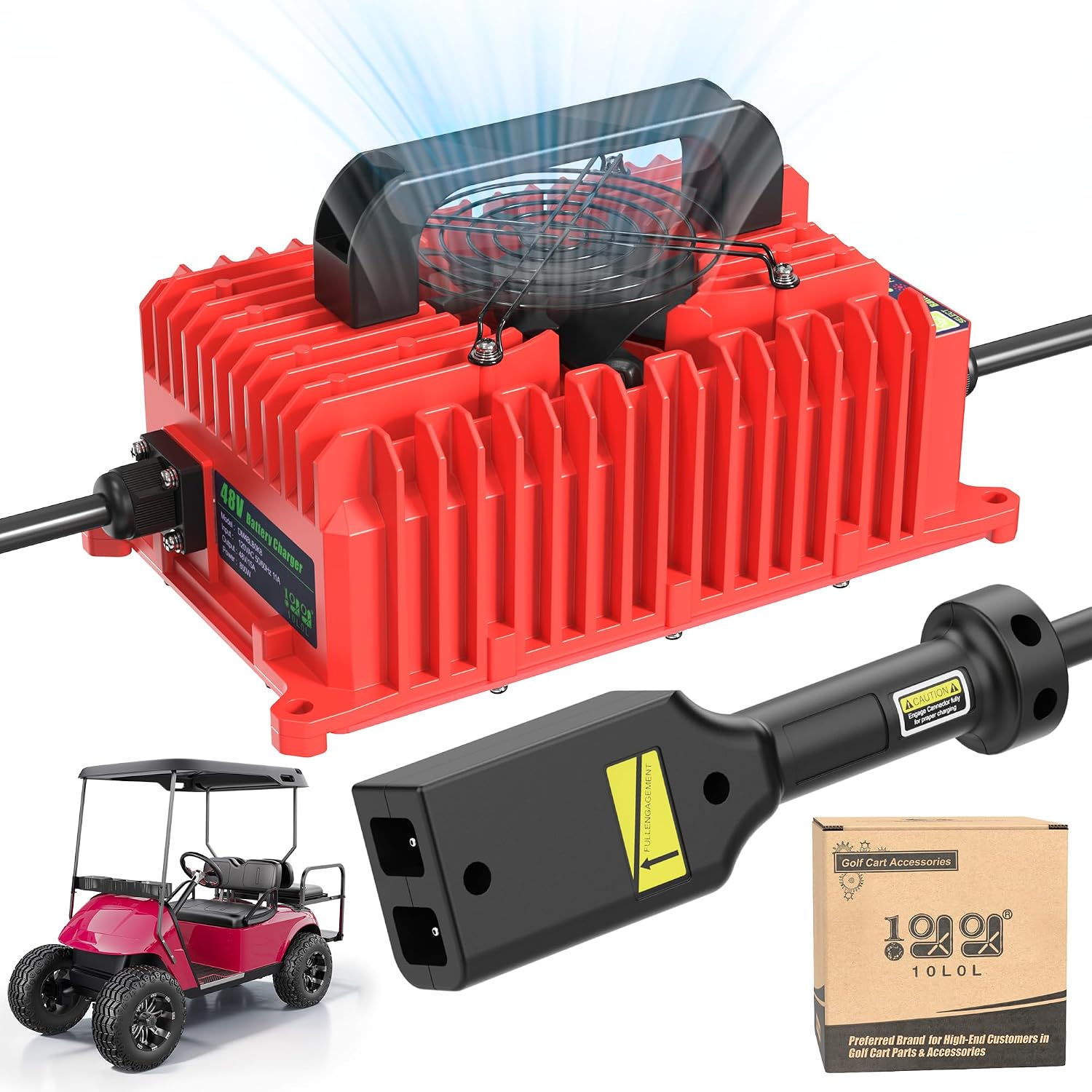 Red EZGO TXT Golf Cart Battery Charger
