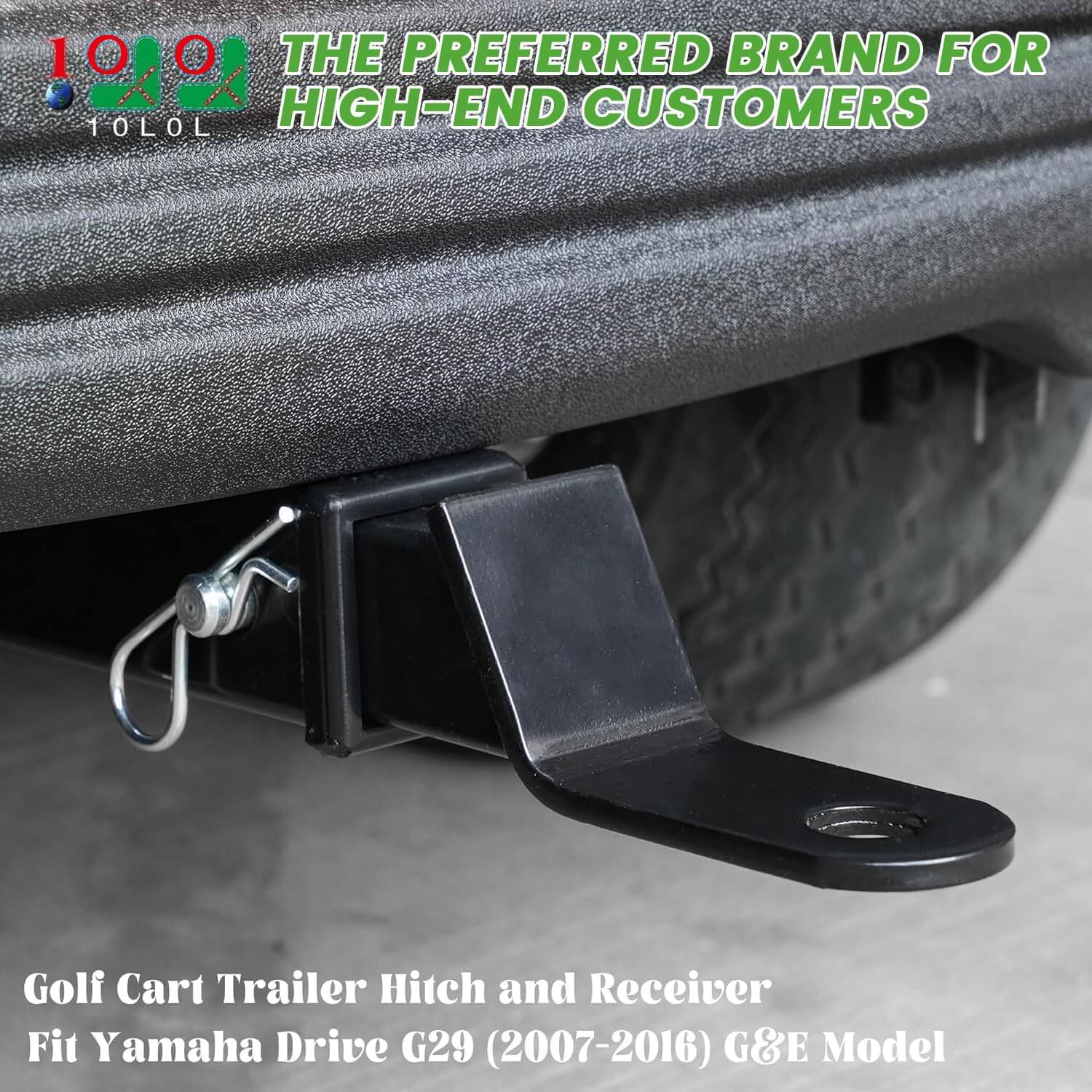 Golf Cart Rear Chassis Trailer Hitch and Receiver for Yamaha Drive G29 (2007-2016) G&E - 10L0L