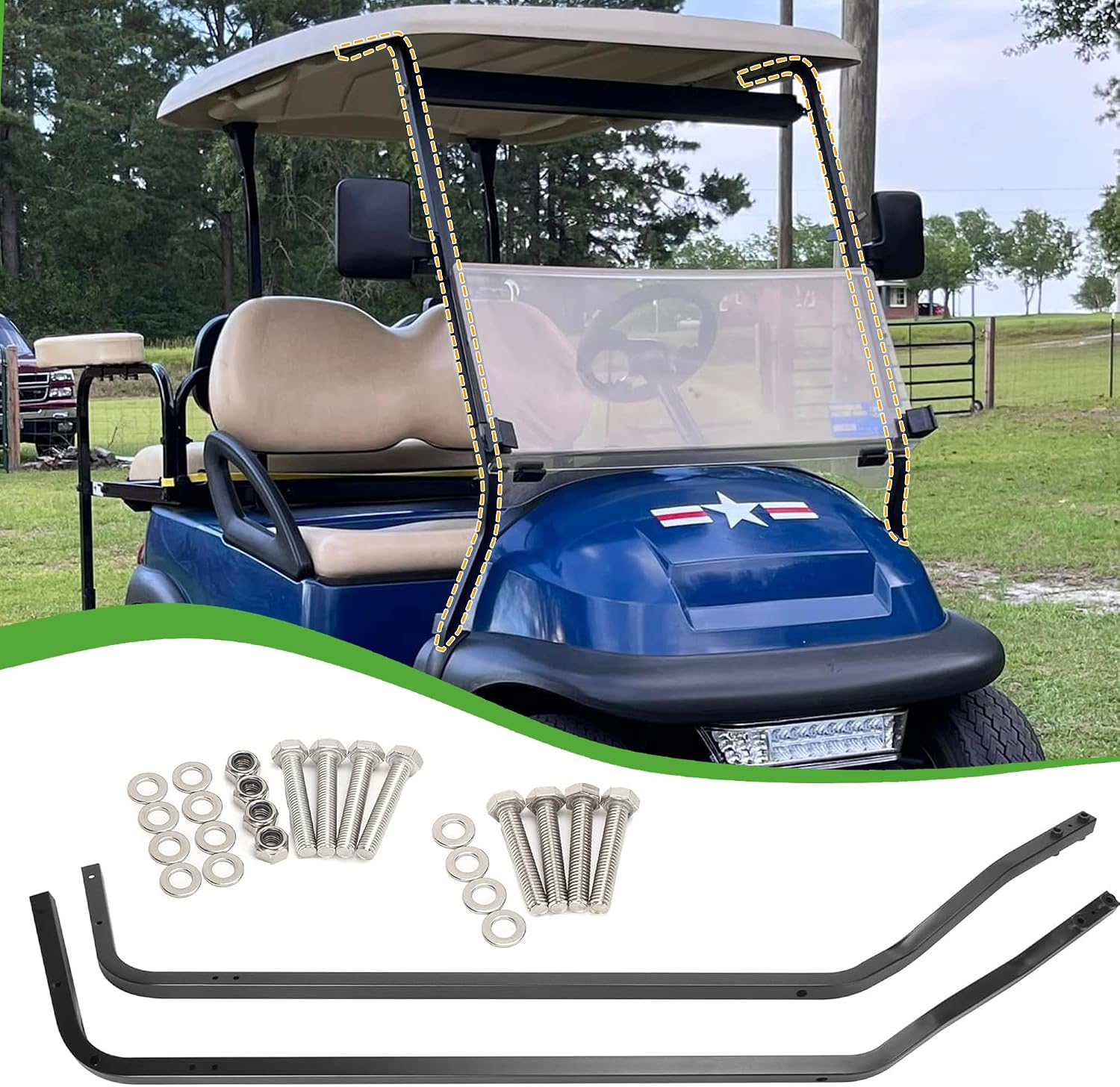 Club Car Precedent Front Roof Support Brackets