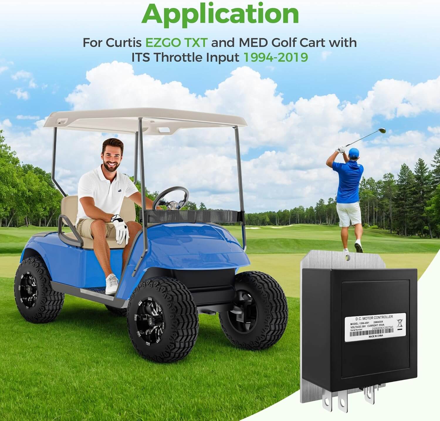 Ez Go Controller EZGO TXT & Medalist 36V 350A Speed Controller - 10L0L