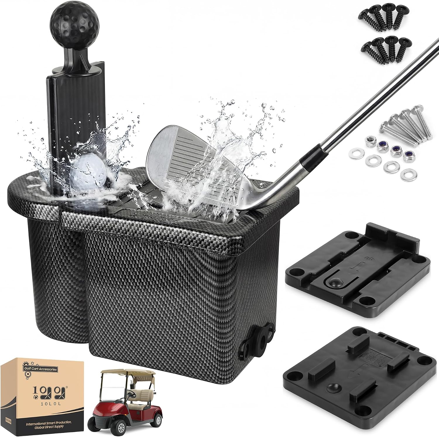 Carbon Fiber Black Golf Cart Ball Washer