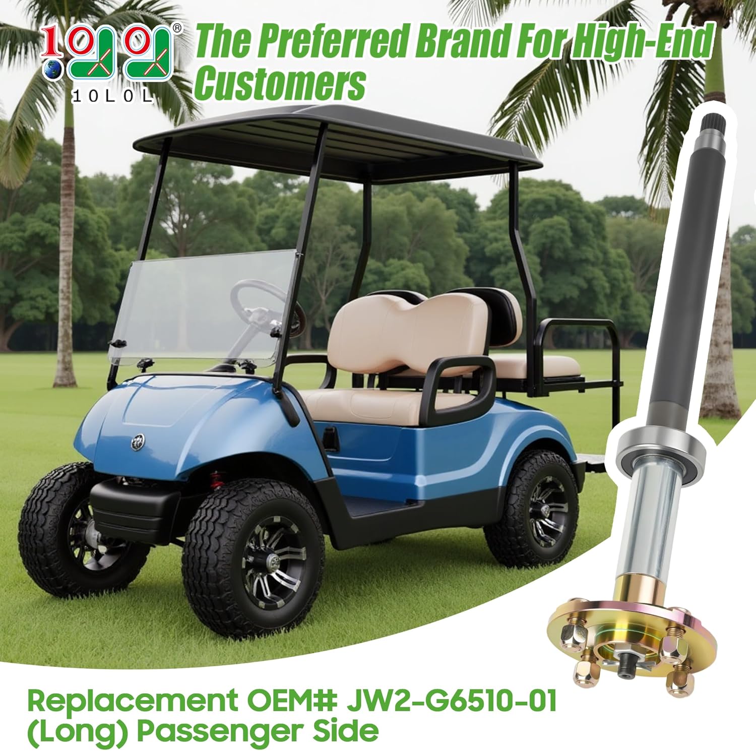 10L0L Golf Cart Rear Axle Shaft Assembly (Long)