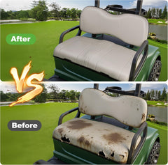 Golf cart front seat comparison between old and new