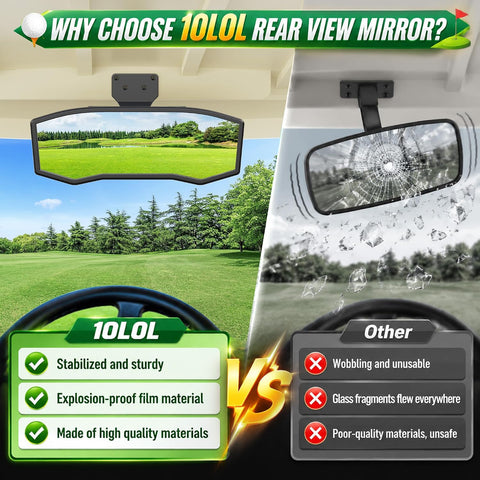 10L0L Universal Golf Cart Rear View Mirror