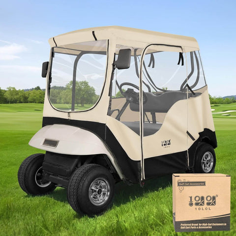 10L0L Golf Cart 2 Passenger Enclosure Beige