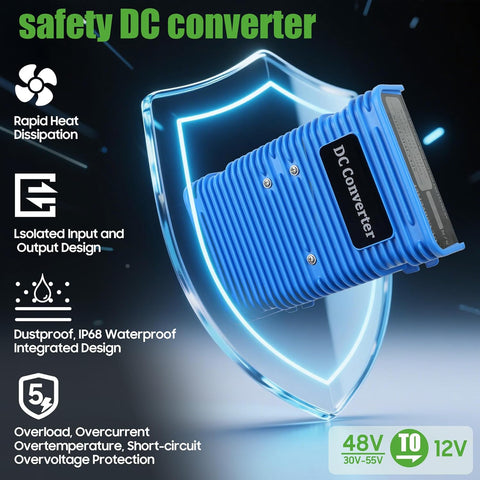 10L0L 30A Golf Cart Voltage Reducer Converter 36V 48V to 12V for EZGO Club Car Yamaha 360W