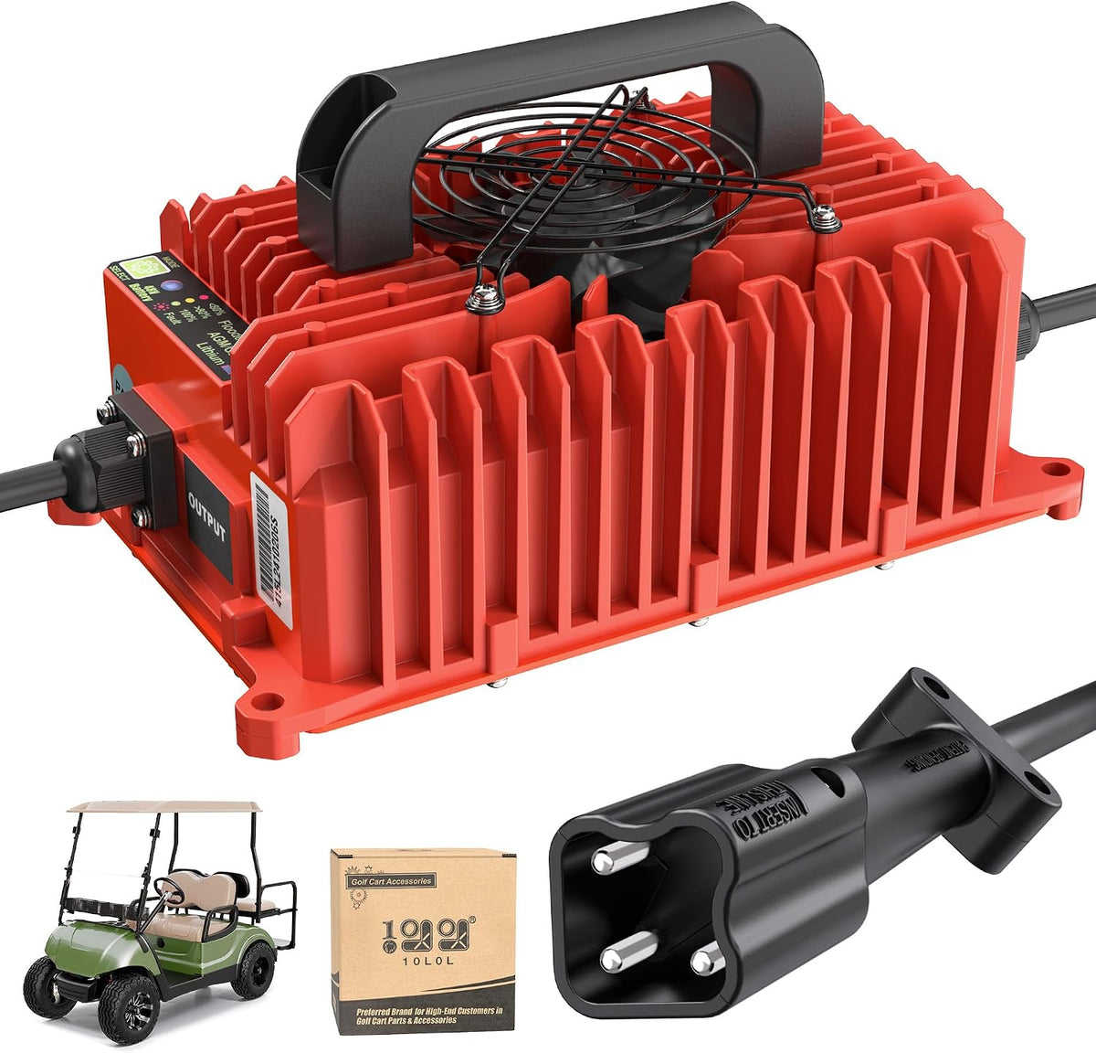 red yamaha golf cart battery charger