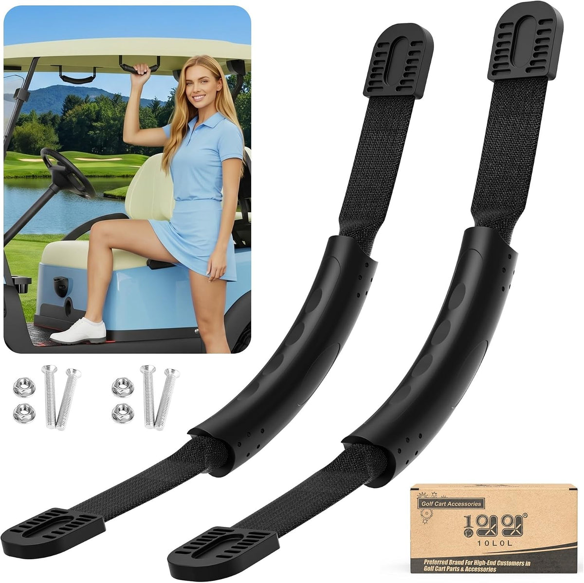 10L0L Golf Cart Grab Handles – Safety Grab Bars for Yamaha, EZGO & Club Car