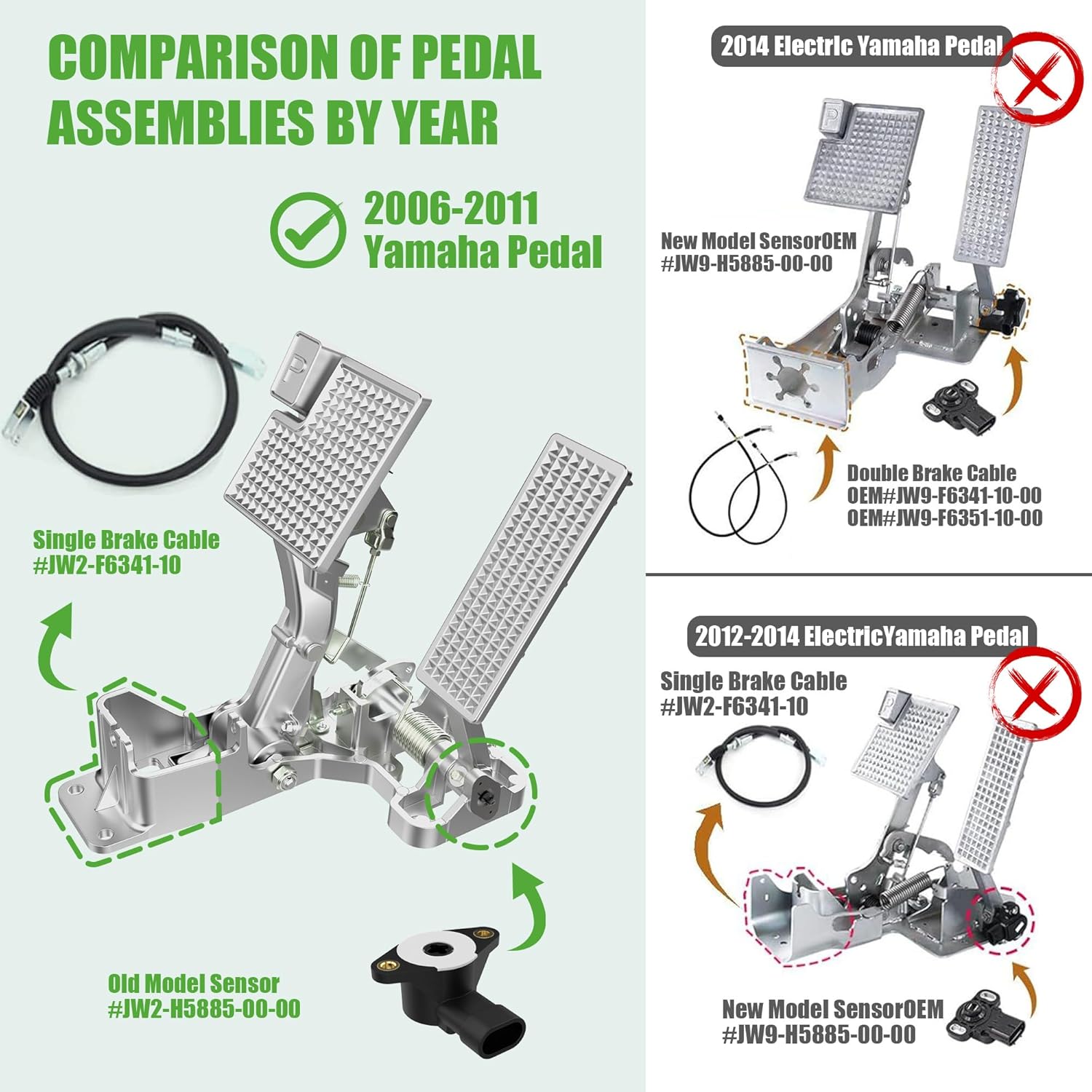 g29 pedal replacement Yamaha Golf Cart Accelerator Brake Pedal for G29 2006-2011